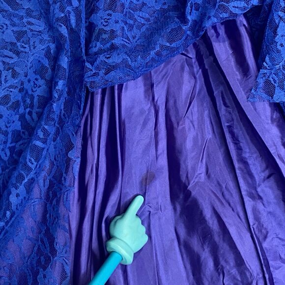 Vintage‎ Lace Prom Dress S 80s Asymmetrical Quinceanera  Fairy Whimsigoth FLAW - Picture 9 of 14